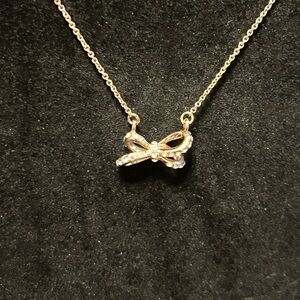 Kate Spade rose gold bow necklace